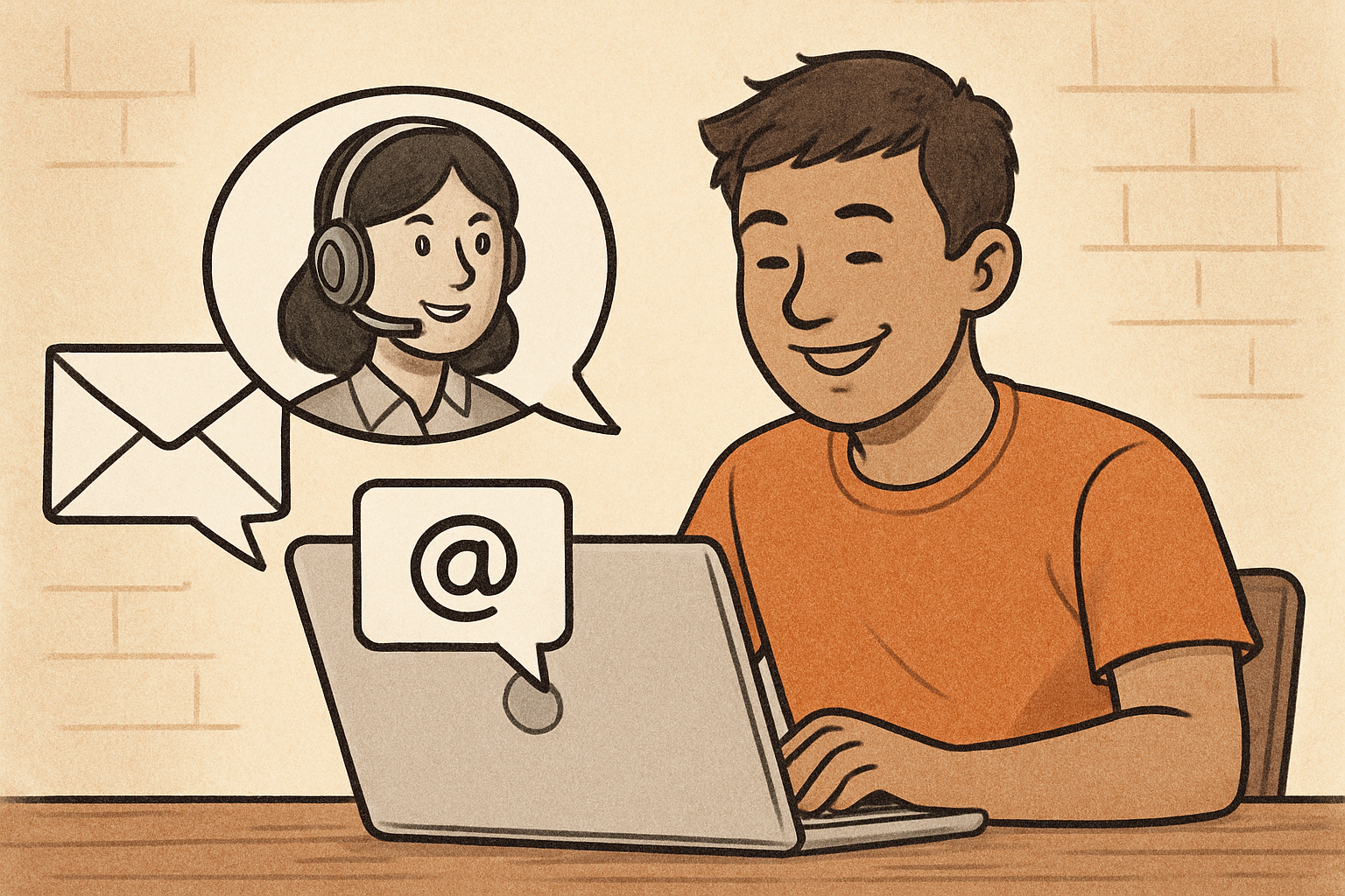 Customer receiving helpful support via email